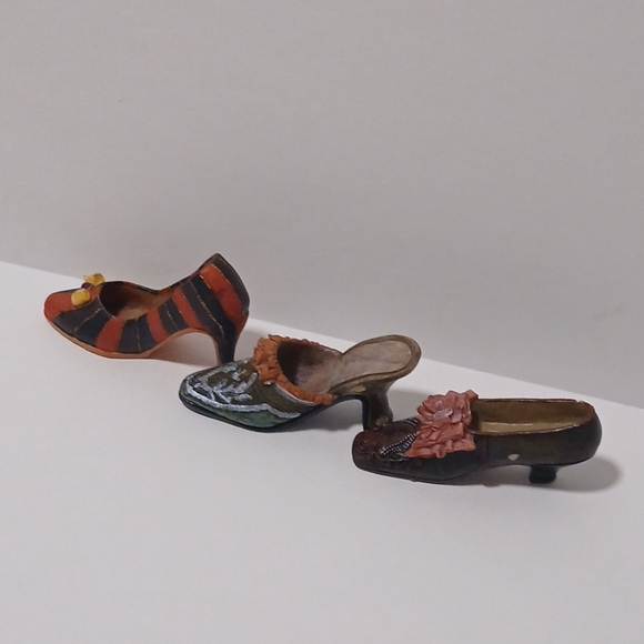 3 Vintage Miniature Shoes Dress Shoe Pump Heel - Picture 6 of 15